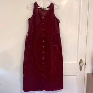 Vermont Country Store Burgundy Corduroy Jumper